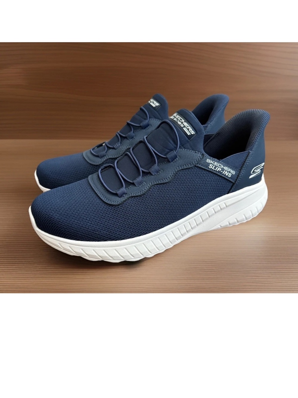 Skechers BOBS Slip-Ins Shoes Mens Size 9 Navy Blue Memory Foam NWOB